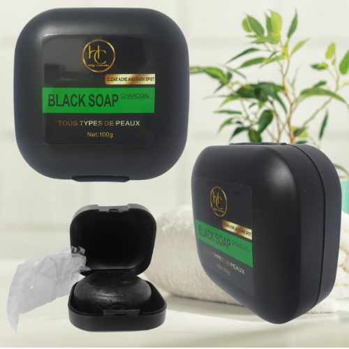 Savon Noir au Charbon de Bambou - Helgy Cosmetics