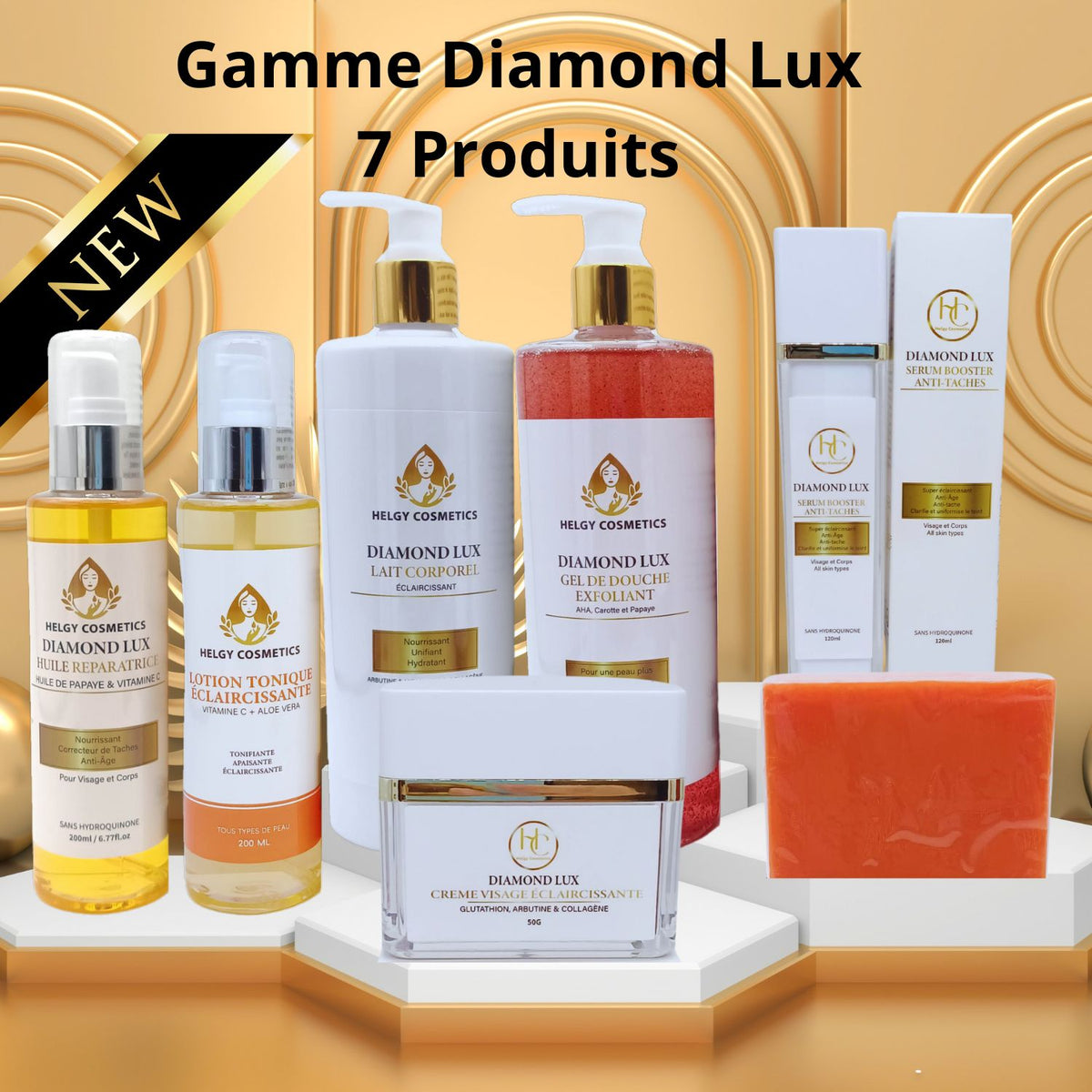 Gamme Éclaircissante Premium Set | Diamond Lux | 7 Produits - Helgy Cosmetics