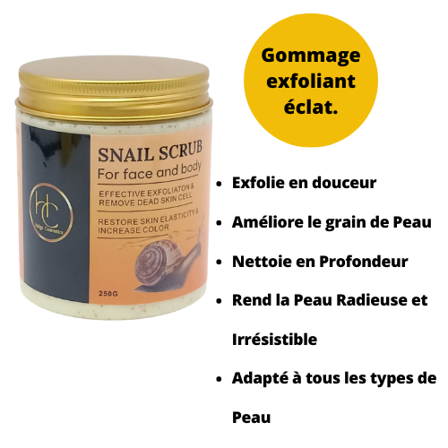 Gommage Exfoliant à la Bave d'Escargot et Vitamine C - Helgy Cosmetics