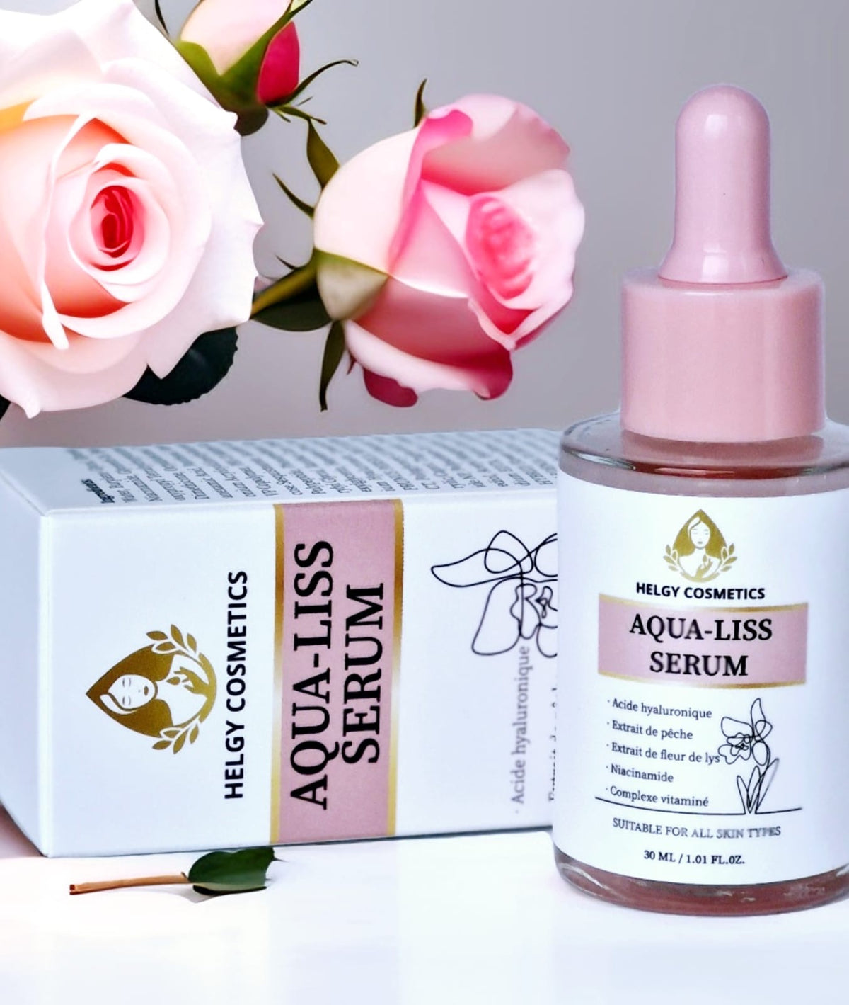 Sérum AQUA-LISS | Hydratation intense – Éclat naturel – Teint uniforme - Helgy Cosmetics
