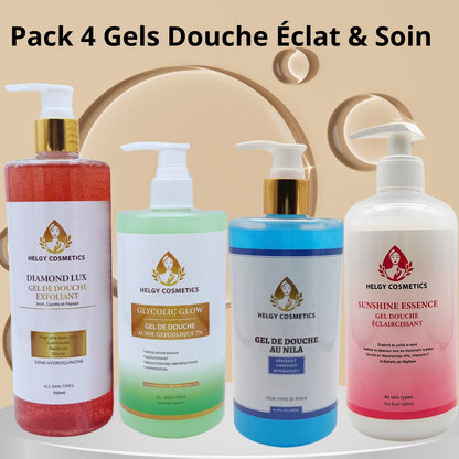Pack 4 Gels Douche Éclat &amp; Soin - Helgy Cosmetics